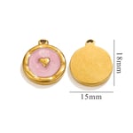 Pink / 1 pezzo semplice dolce stile a forma di cuore in acciaio inossidabile placcato Colore oro  ciondolo da donna Immagine2